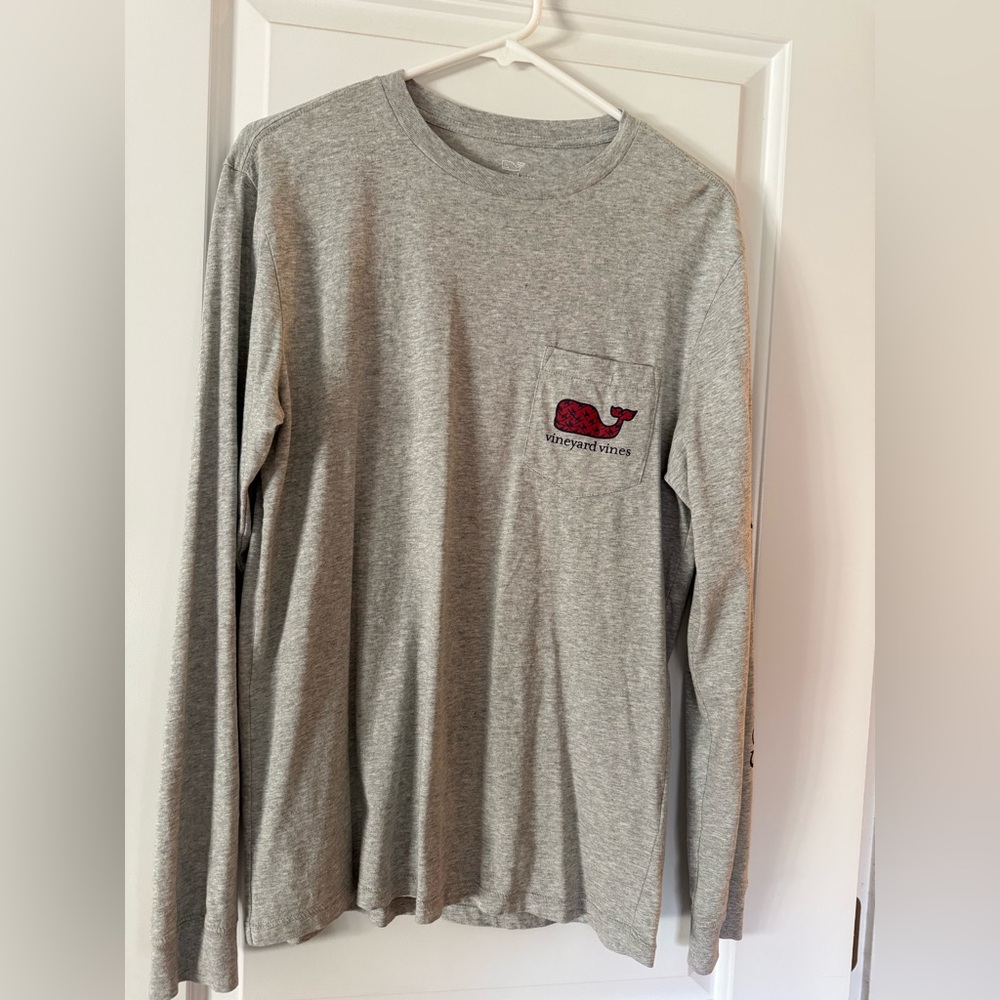 Vineyard Vines Heather Gray Long Sleeve Tee